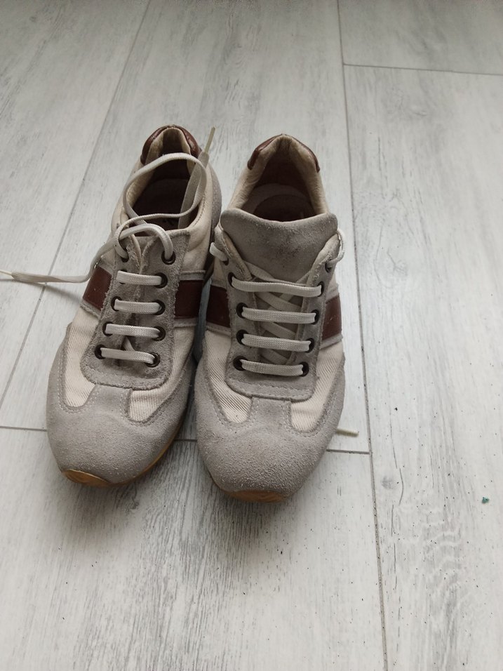 Bej Gri Süet Dolgu Topuklu Kadın Spor Ayakkabı - Görsel 3