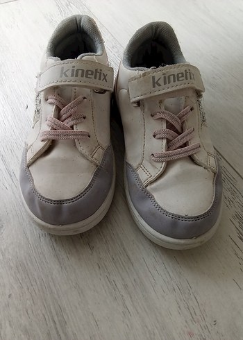 Kız Çocuk Beyaz Gri Cırtlı Spor Ayakkabı - Görsel 3