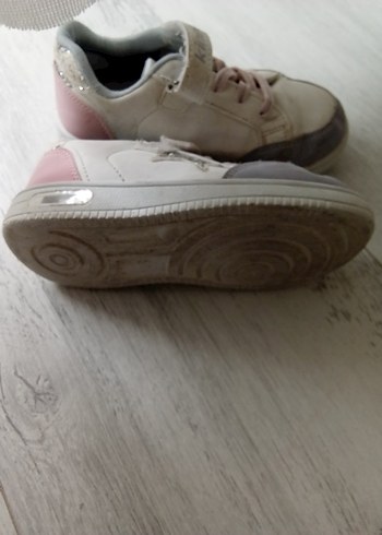 Kız Çocuk Beyaz Gri Cırtlı Spor Ayakkabı - Görsel 5