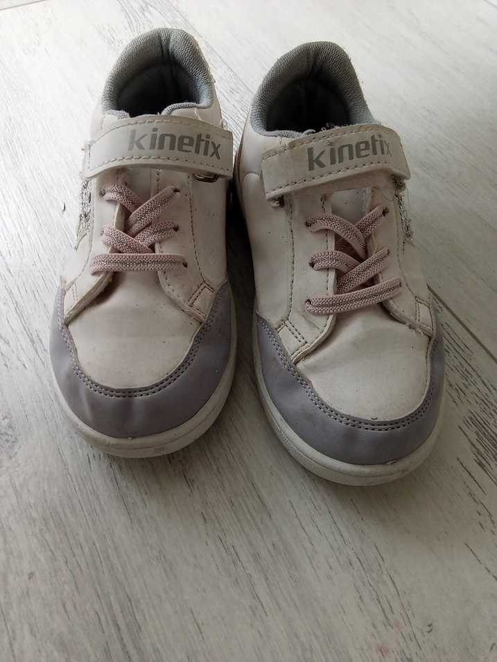 Kız Çocuk Beyaz Gri Cırtlı Spor Ayakkabı - Görsel 3