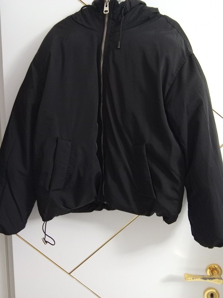 Siyah Fermuarlı Kadın Street Wear Ceket - Görsel 3