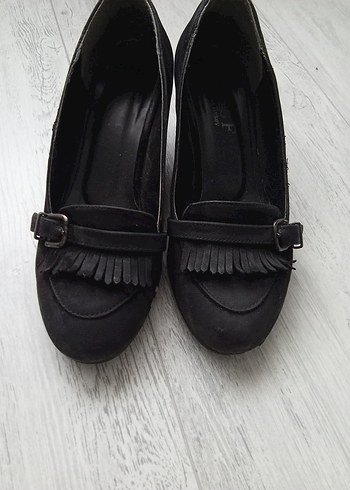 Siyah Tokalı Kadın Topuklu Klasik Ayakkabı - Görsel 5