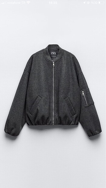 zara gri cepli bomber