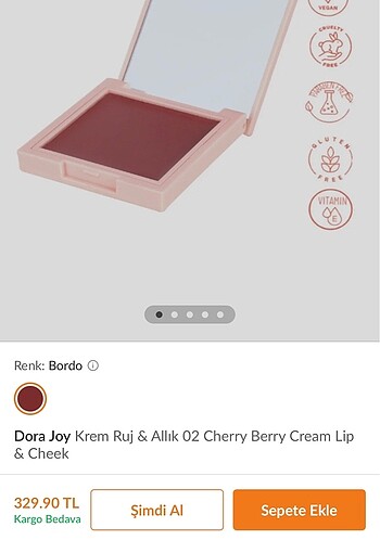 dora joy cherry berry cream allık