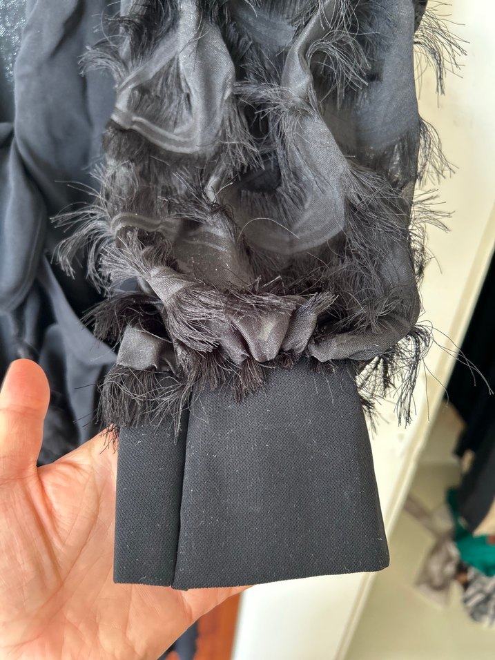 Uzun Siyah Gotik Kadın Sabahlık - Görsel 3