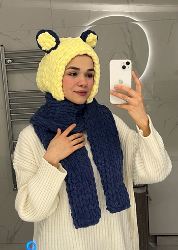 Fenerbahçeli Örgü Kadın Bere Kulaklı - Görsel 3