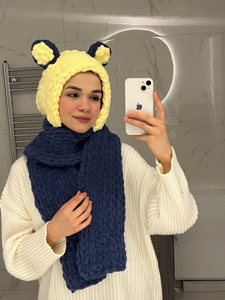 Fenerbahçeli Örgü Kadın Bere Kulaklı - Görsel 2