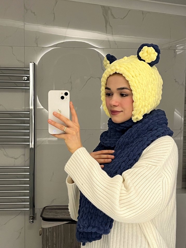 Fenerbahçeli Örgü Kadın Bere Kulaklı - Görsel 5