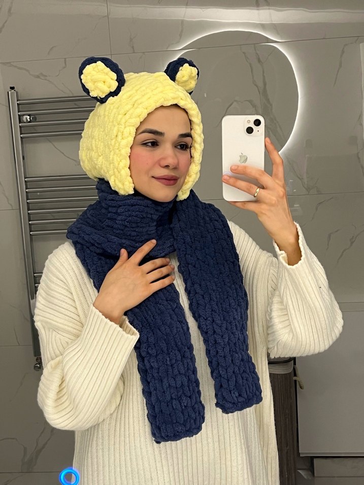 Fenerbahçeli Örgü Kadın Bere Kulaklı - Görsel 3