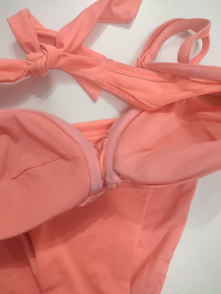 Fermuarlı İnce Askılı Midi Pembe Mayo - Görsel 2