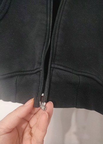 Hummel Siyah Kapüşonlu Fermuarlı kiz Sweatshirt - Görsel 2