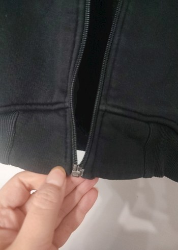 Hummel Siyah Kapüşonlu Fermuarlı kiz Sweatshirt - Görsel 6