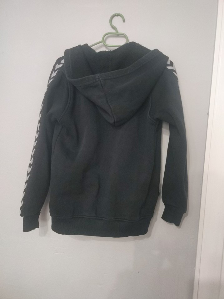 Hummel Siyah Kapüşonlu Fermuarlı kiz Sweatshirt - Görsel 5