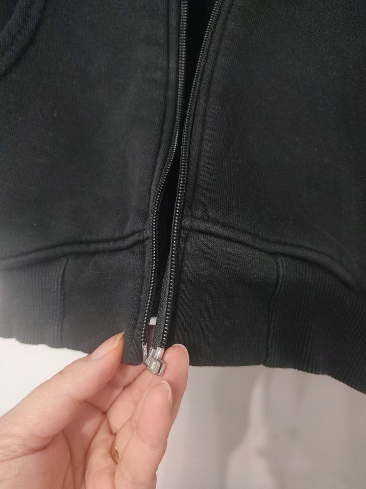 Hummel Siyah Kapüşonlu Fermuarlı kiz Sweatshirt - Görsel 2