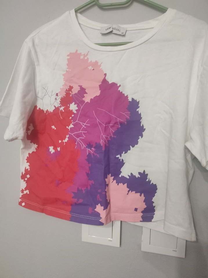 Kız Çocuk Çok Renkli Baskılı Tişört - Görsel 2