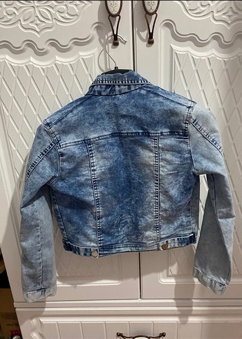 Kadın Mavi Kısa Denim Ceket - Görsel 3