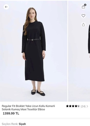 Siyah Kemerli Uzun Kollu Maxi Elbise