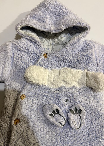 Gri Peluş Bebek Erkek Tulumu - Görsel 6