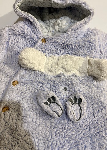 Gri Peluş Bebek Erkek Tulumu - Görsel 3