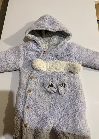 Gri Peluş Bebek Erkek Tulumu - Görsel 2