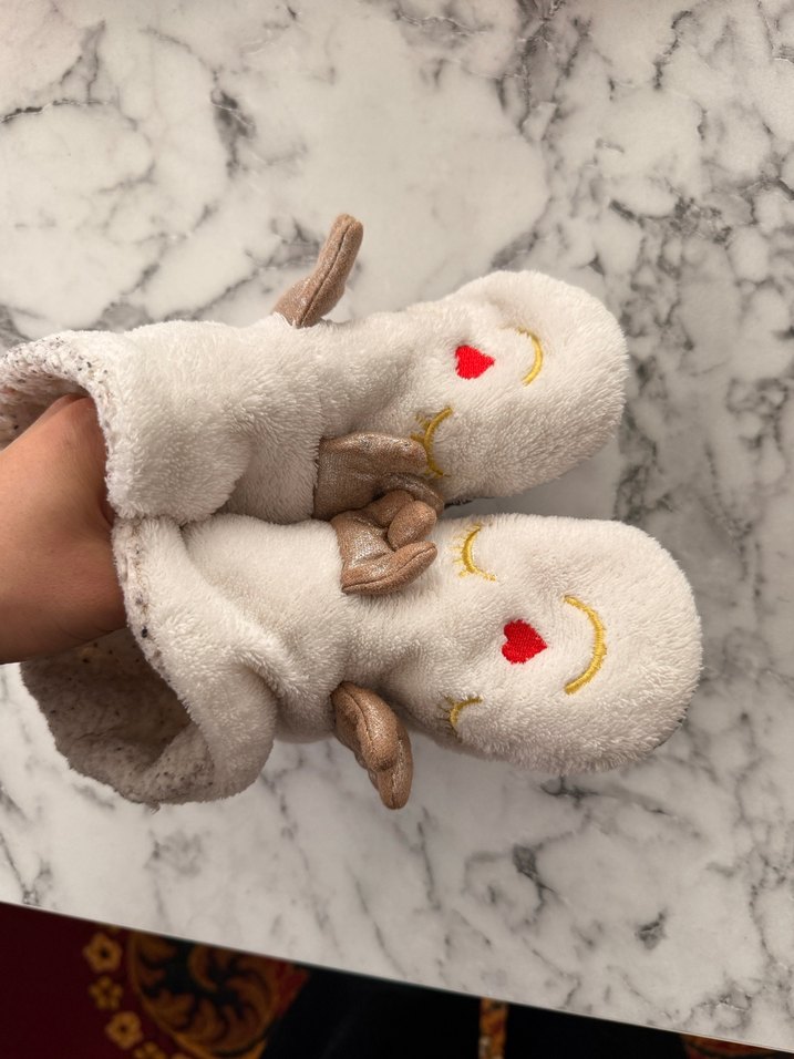 Nakışlı Örgü Kız Çocuk Sıcak Terlik - Görsel 3