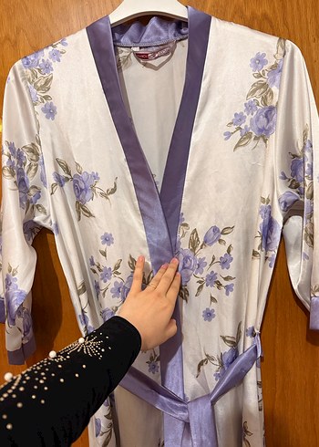 Çiçek Desenli Uzun Bohem Kadın Sabahlık - Görsel 3