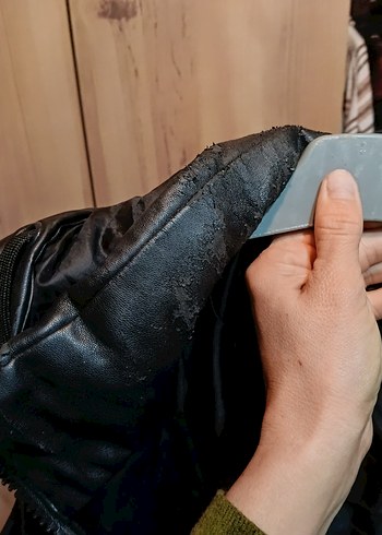 Fermuarlı Siyah Deri Kadın Yelek - Görsel 7