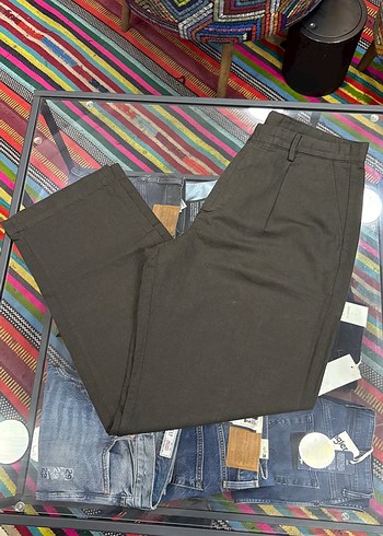 Massimo Dutti Koyu Haki Duz Kesim Pantolon