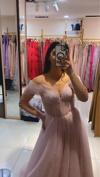 38 Beden pembe Renk Nişanlık Abiye