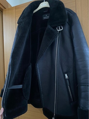Stradivarius Stradivarıus suni kürklü biker mont