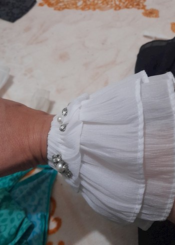 İnci İşlemeli Beyaz Kız Eldivenleri - Görsel 4