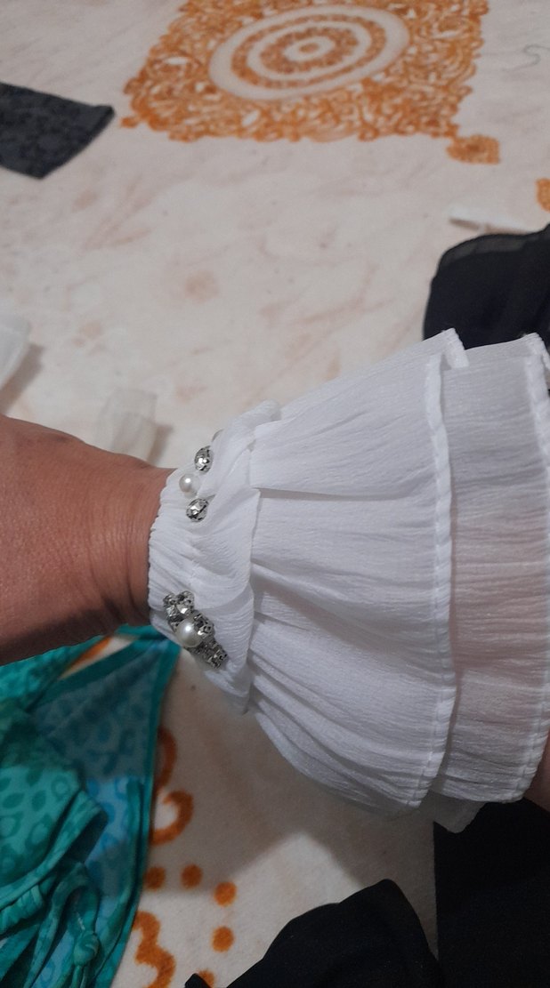 İnci İşlemeli Beyaz Kız Eldivenleri - Görsel 4