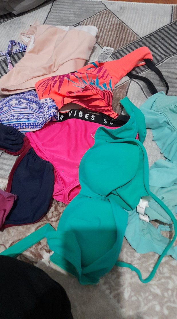 Renkli Bağlamalı Askılı Mini Bikini - Görsel 2