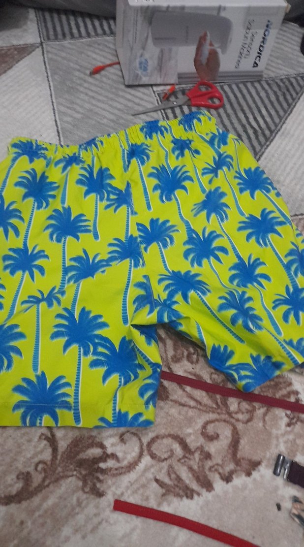 Erkek Çocuk Sarı Renkli Palmiye Desenli Mayo - Görsel 3