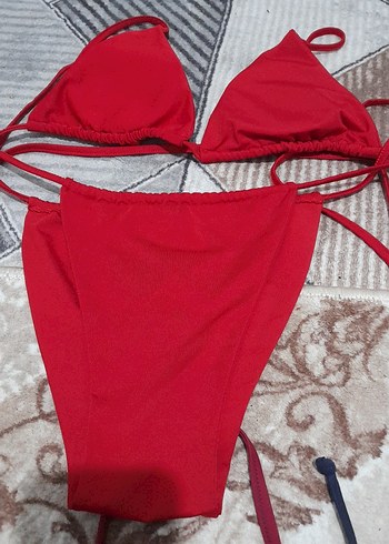 Kahverengi Yılan Desenli Strappy Bikini - Görsel 4