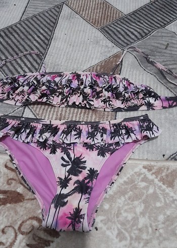 Kahverengi Yılan Desenli Strappy Bikini - Görsel 19