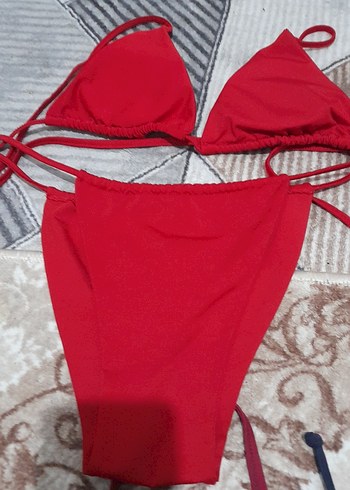 Kahverengi Yılan Desenli Strappy Bikini - Görsel 3