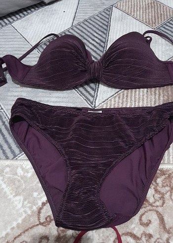 Kahverengi Yılan Desenli Strappy Bikini - Görsel 6