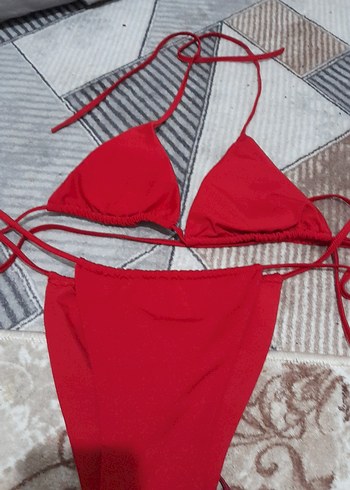 Kahverengi Yılan Desenli Strappy Bikini - Görsel 5