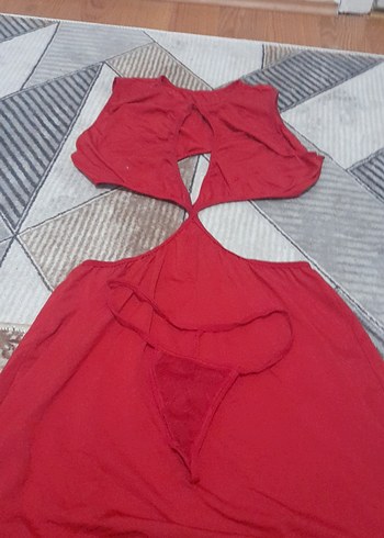 Kırmızı Straplez Hamile ve Emzirme Geceliği - Görsel 3