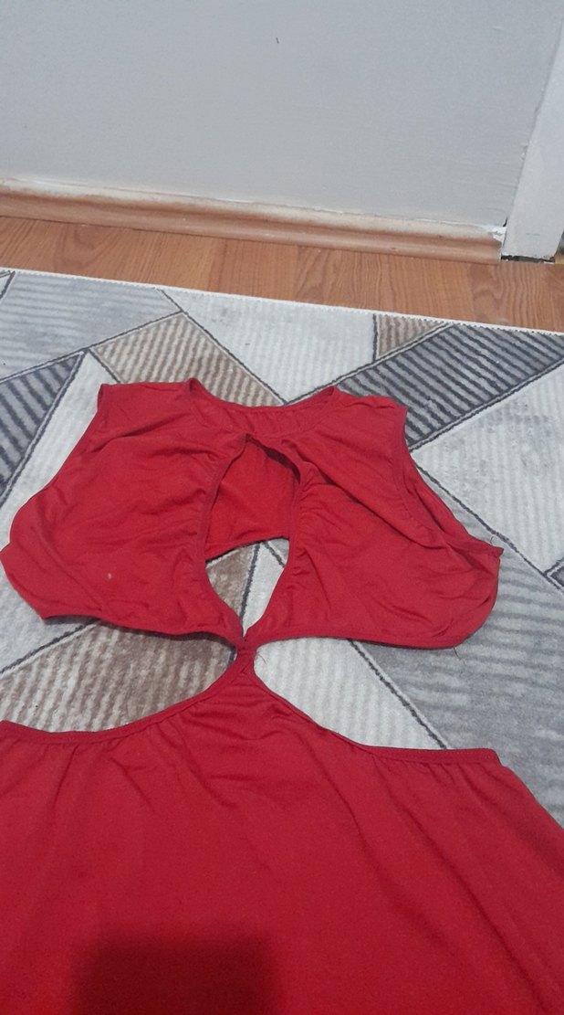 Kırmızı Straplez Hamile ve Emzirme Geceliği - Görsel 2