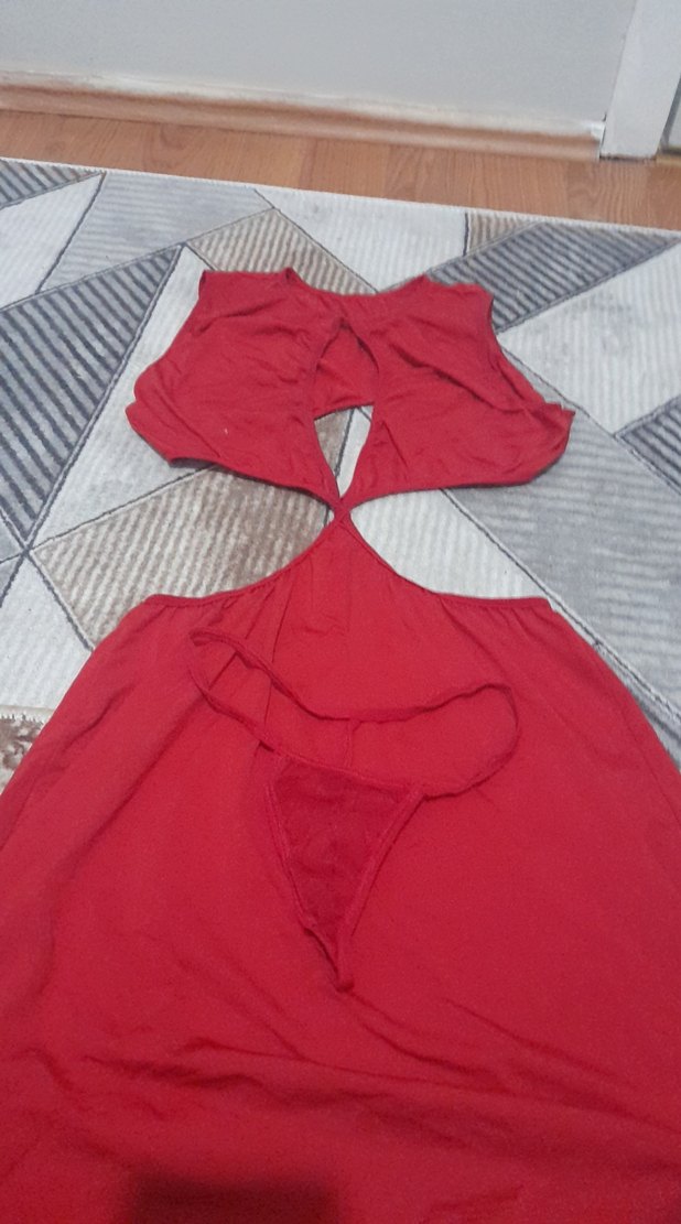 Kırmızı Straplez Hamile ve Emzirme Geceliği - Görsel 3