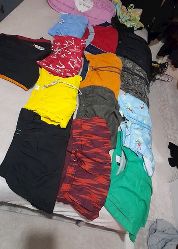 LC Waikiki Mavi Tie-Dye Erkek Mini Mayo - Görsel 6