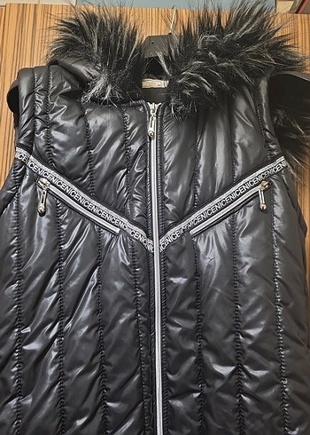 Kadın Siyah Uzun Fermuarlı Yelek ve takım şeklinde kısa tunik - Görsel 5