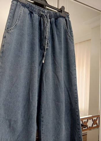 diğer Beden Kadın Mavi Bol Kesim pantolon