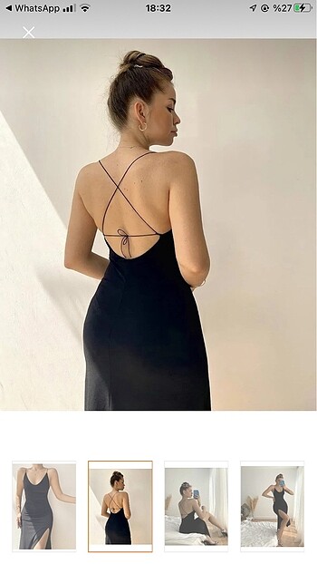 Diğer siyah askılı sırtı açık elbise
