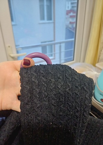 Kadın Siyah Boğazlı Triko Kazak - Görsel 3