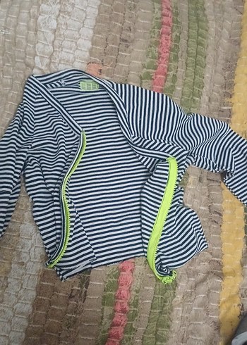 Zebra Desenli Fit Kesim Fermuarlı Triko Hırka - Görsel 4