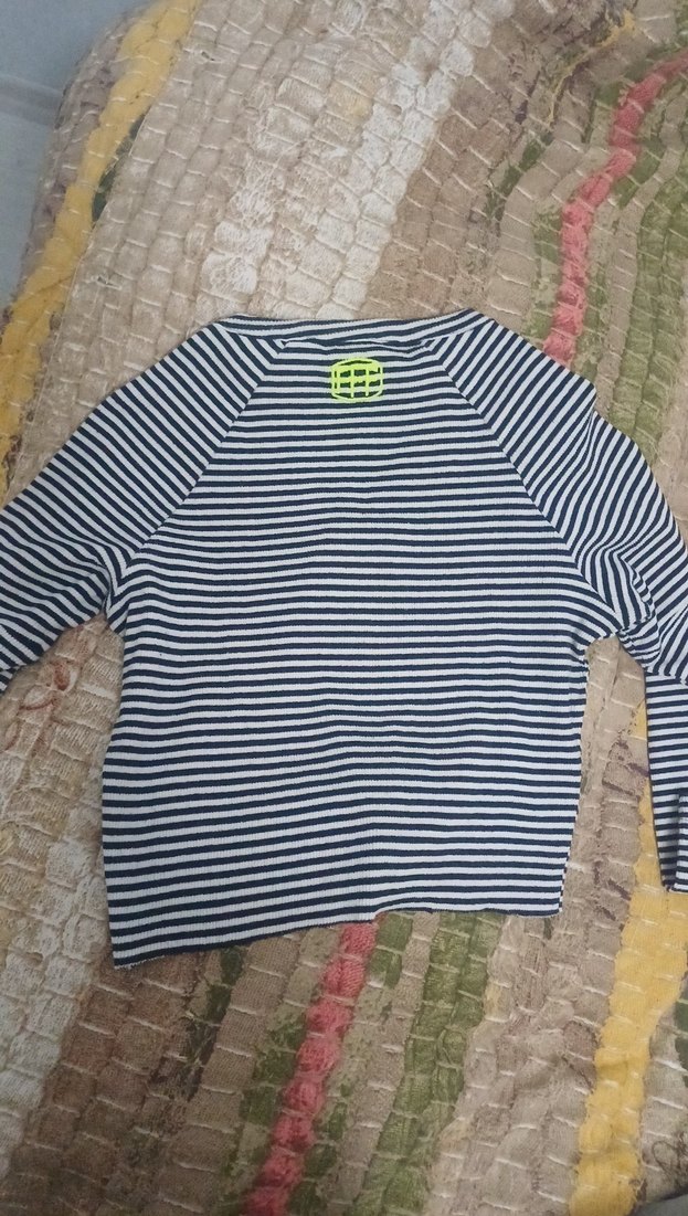 Zebra Desenli Fit Kesim Fermuarlı Triko Hırka - Görsel 2