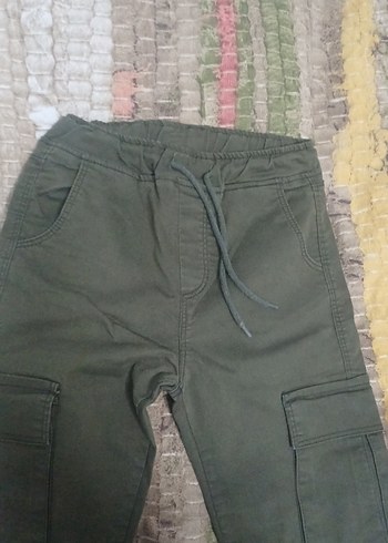 Kadın Haki Kemerli Kamuflaj Kumaş Pantolon - Görsel 2